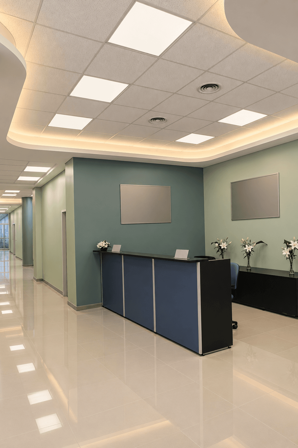 Recepción interior del Centro de Diagnóstico Salguero.